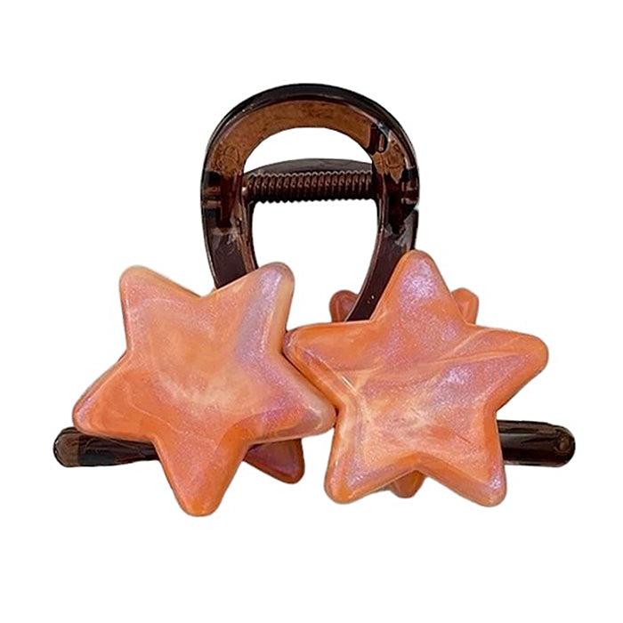 STAR DOUBLE HAIR CLIP IRIDESCENT PASTEL STAR