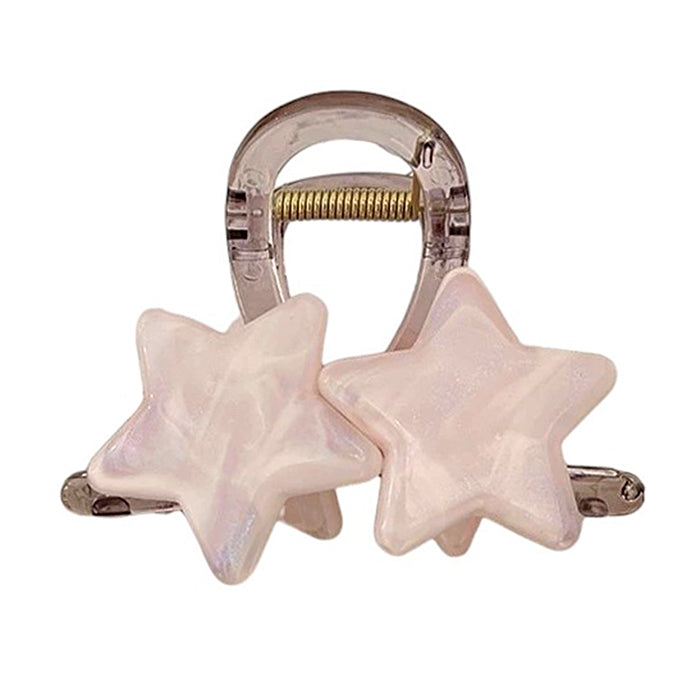 STAR DOUBLE HAIR CLIP IRIDESCENT PASTEL STAR