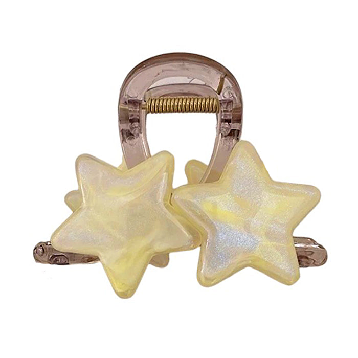 STAR DOUBLE HAIR CLIP IRIDESCENT PASTEL STAR