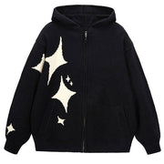 STAR GIRL AESTHETIC KNIT HOODIE STARRY NIGHT
