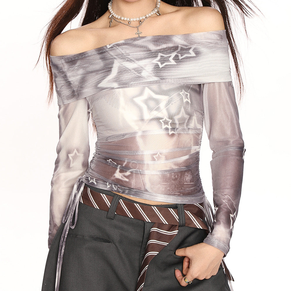 STAR MESH TOP Y2K SPACE VIBES Y2K MESH