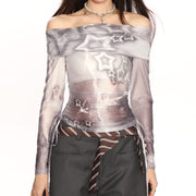 STAR MESH TOP Y2K SPACE VIBES Y2K MESH