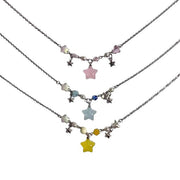STAR NECKLACE SET WITH PASTEL-COLORED STAR BEADS