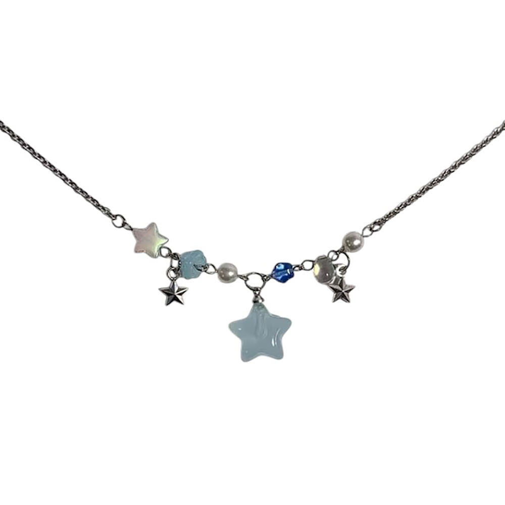STAR NECKLACE SET WITH PASTEL-COLORED STAR BEADS