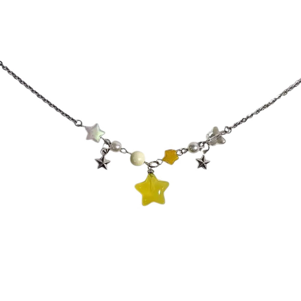 STAR NECKLACE SET WITH PASTEL-COLORED STAR BEADS