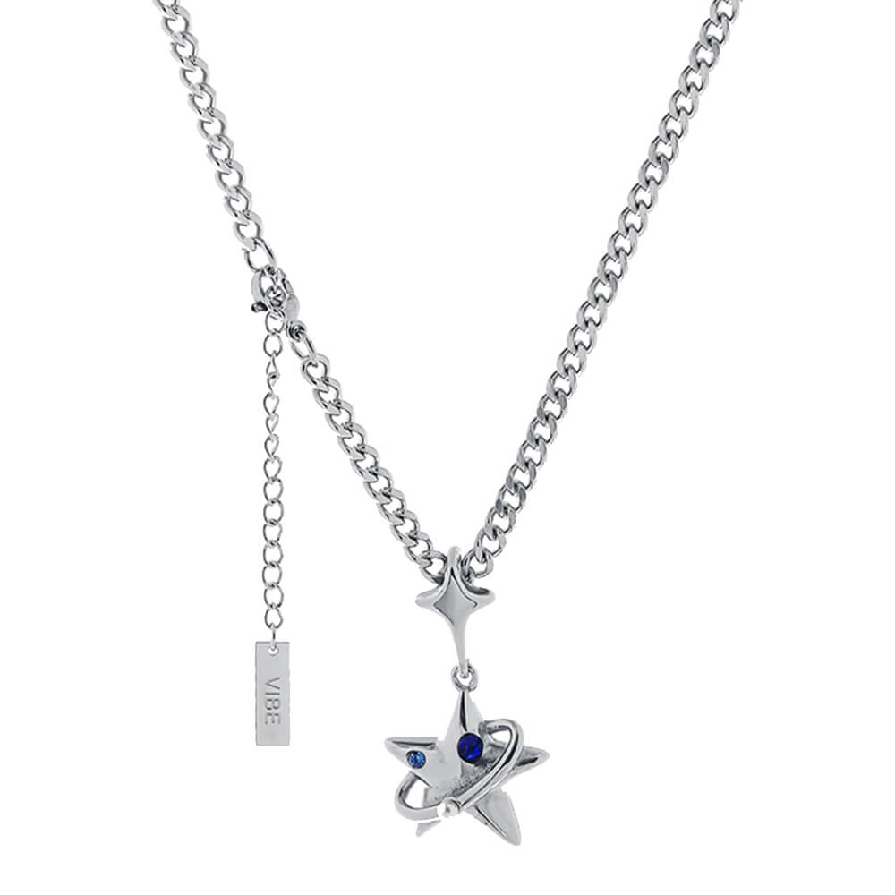 STAR PENDANT CELESTIAL ORBIT SILVER NECKLACE