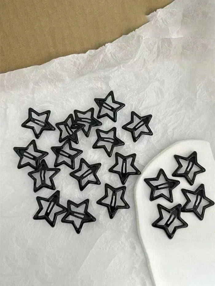 STAR-SHAPED HAIR CLIPS SET Y2K STAR PATTERN