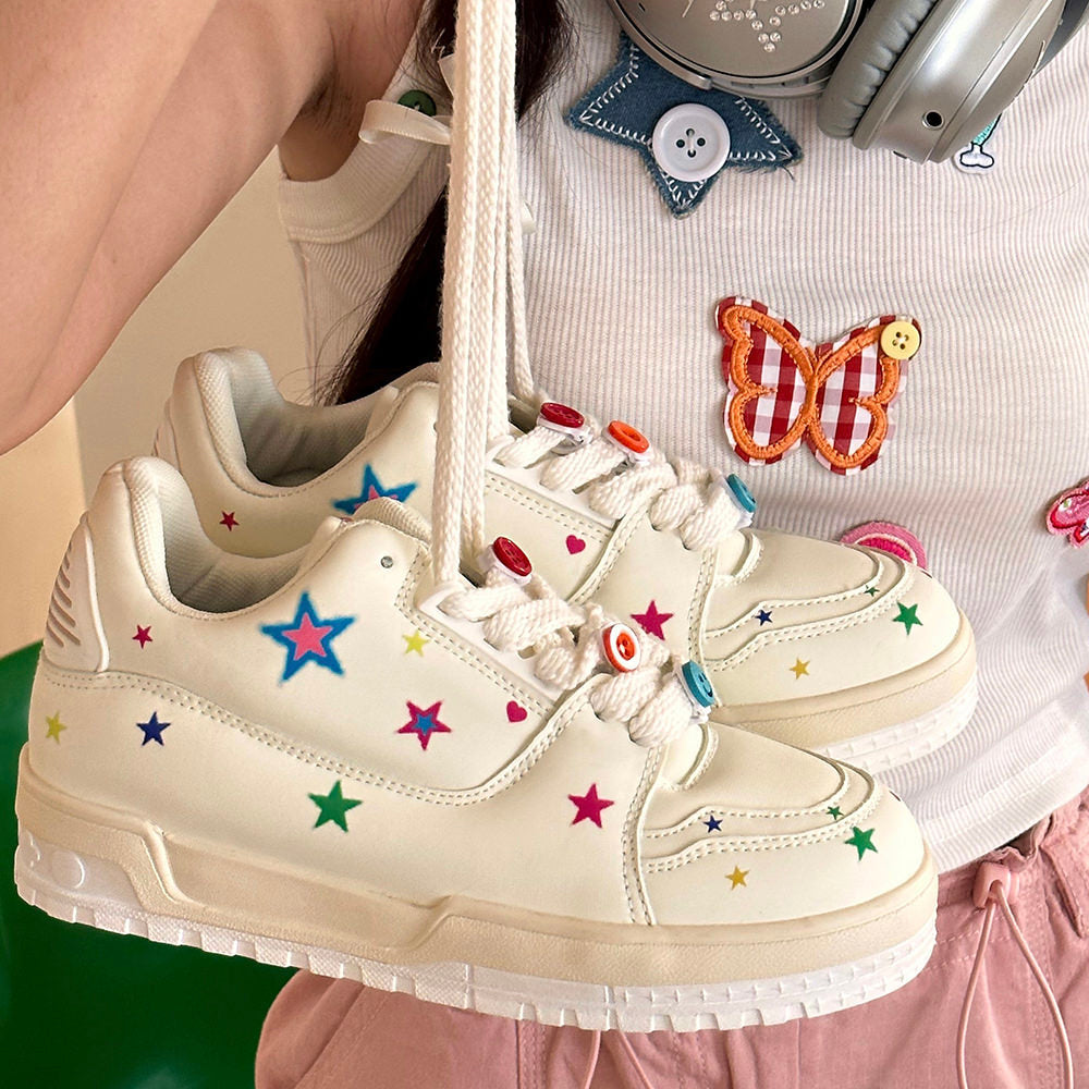 STAR SNEAKERS COLORFUL STARS VEGAN LEATHER BOOGZEL CLOTHING