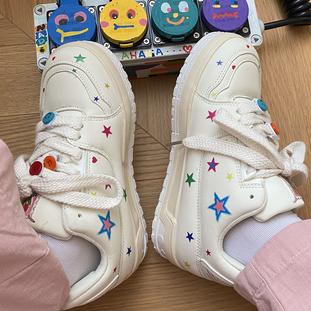 STAR SNEAKERS COLORFUL STARS VEGAN LEATHER BOOGZEL CLOTHING