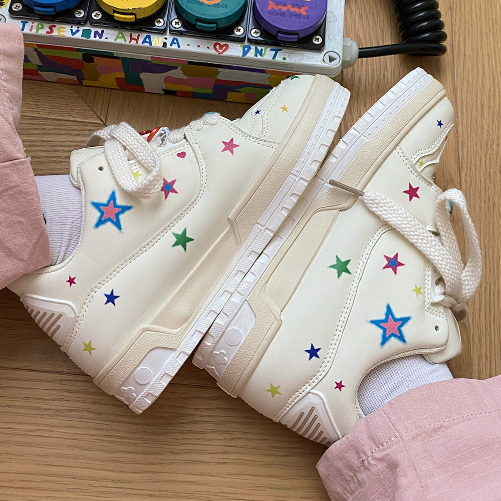 STAR SNEAKERS COLORFUL STARS VEGAN LEATHER BOOGZEL CLOTHING