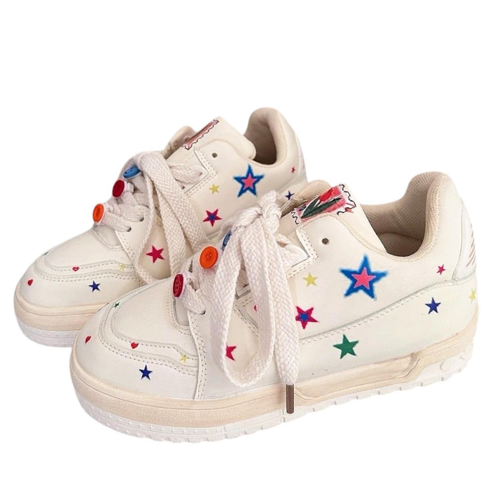 STAR SNEAKERS COLORFUL STARS VEGAN LEATHER BOOGZEL CLOTHING