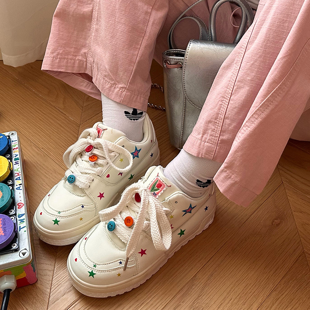 STAR SNEAKERS COLORFUL STARS VEGAN LEATHER BOOGZEL CLOTHING