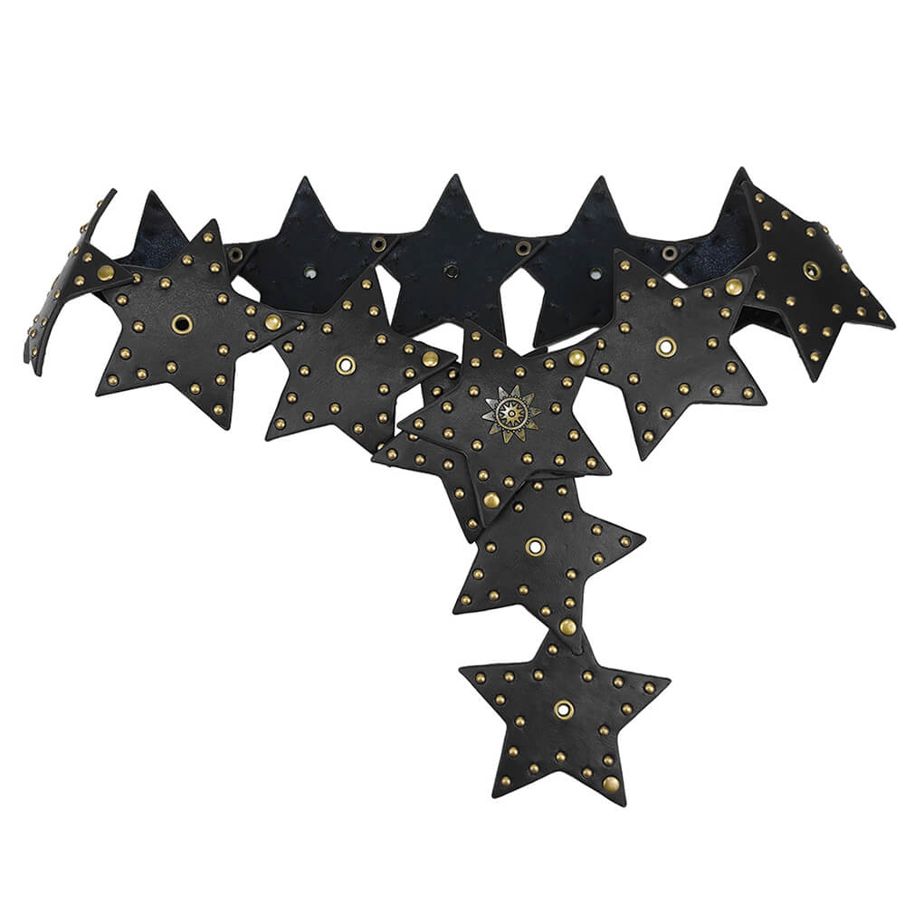 STAR STUDDED HIP BELT VEGAN LEATHER Y2K HIP