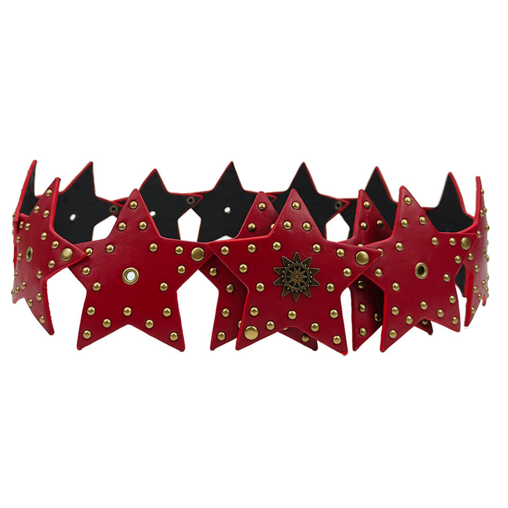 STAR STUDDED HIP BELT VEGAN LEATHER Y2K HIP