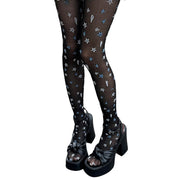 STARRY DREAMS SHEER TIGHTS Y2K STAR PATTERN