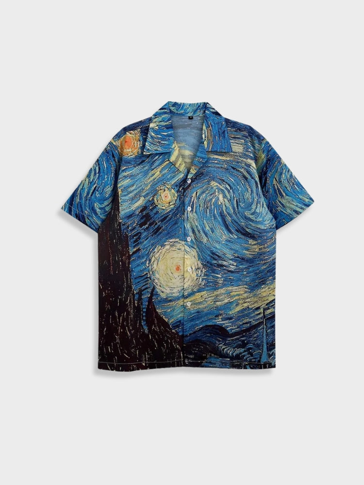 STARRY NIGHT TEE SHIRT - STARRY NIGHT PRINT DESIGN