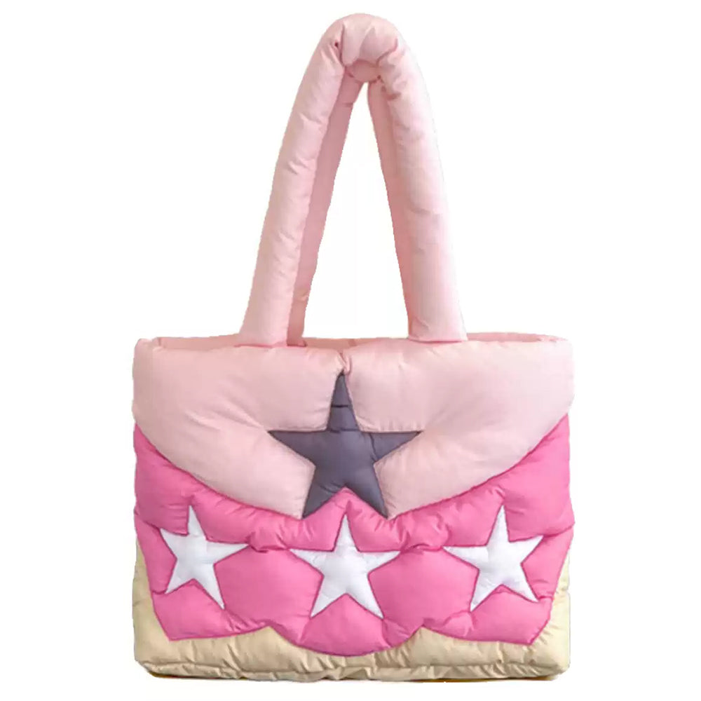 STARRY NIGHT TOTE BAG Y2K STAR PUFFER