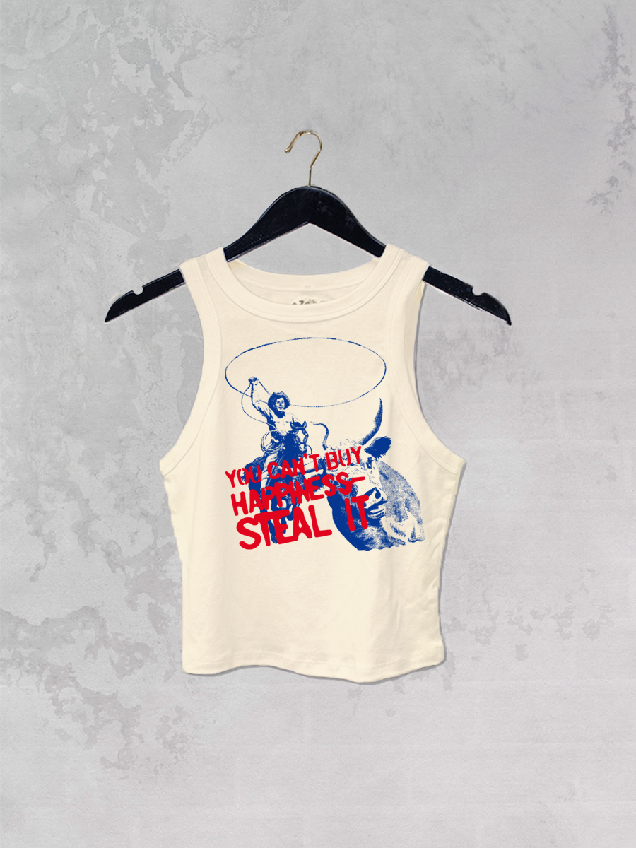 Underground Original Design: Can't Buy Happiness, Steal It Western Micro-Ribbed Tank