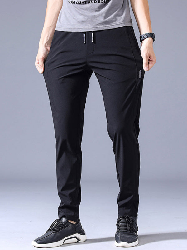 Straight Loose Elastic Boys Non-Iron Casual Pants Cargo Pants - Black / M