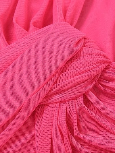 STRAPLESS PINK GOWN WITH CUTOUTS FOR CASUAL STREET STYLE