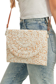 Straw Envelope Crossbody Clutch Bag
