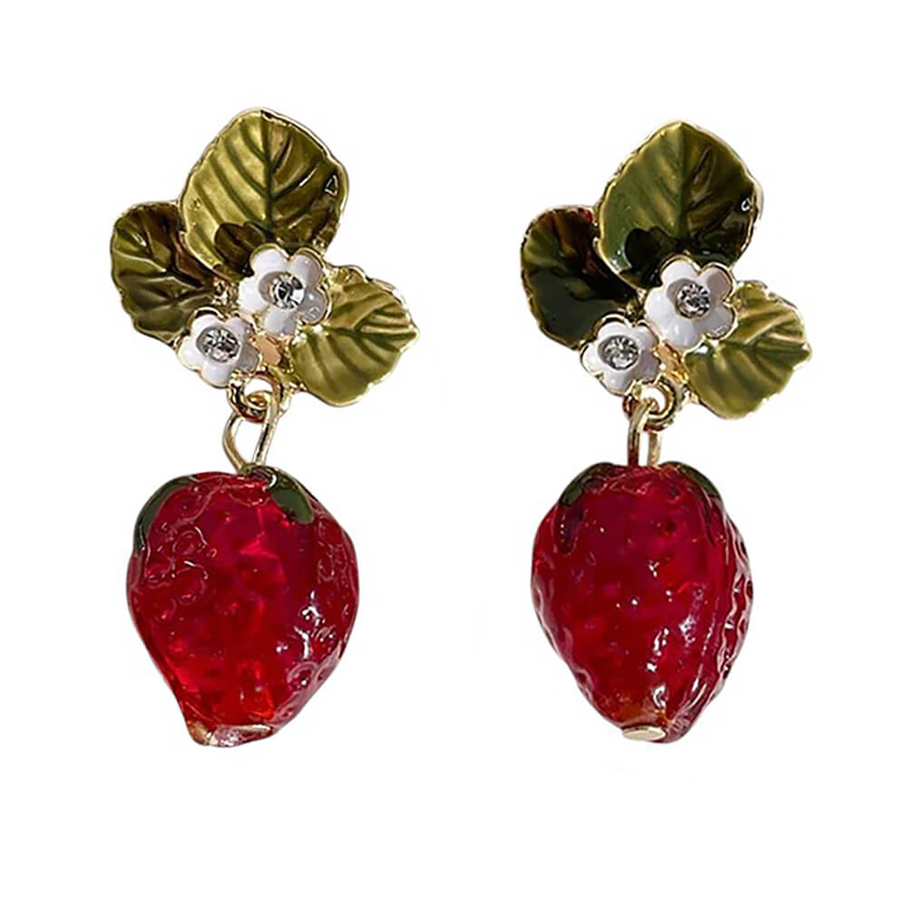 STRAWBERRY EARRINGS ELEGANT DESIGN CHARMING STRAWBERRY EARRINGS