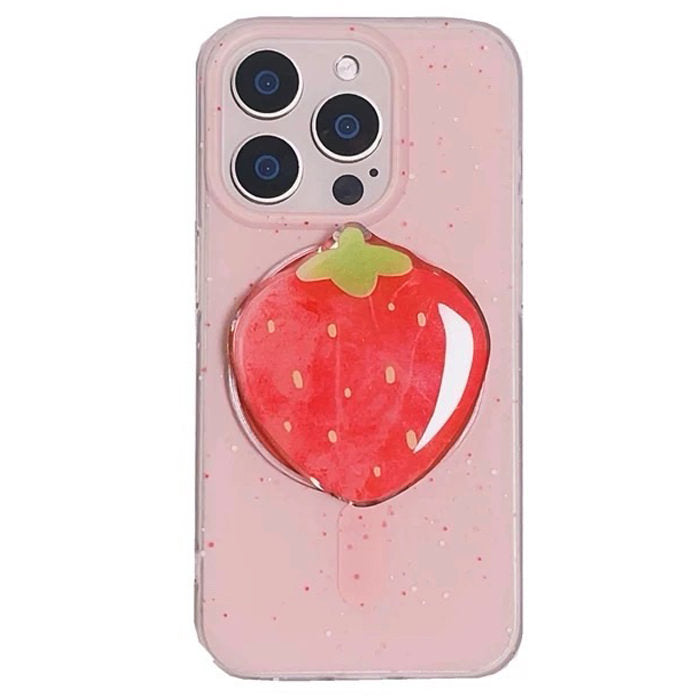 STRAWBERRY GRIP IPHONE CASE PINK