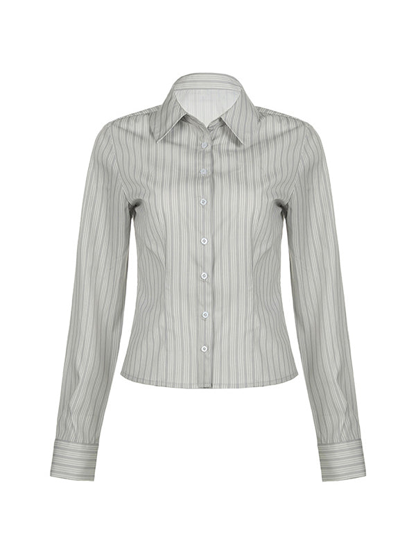 STRIPED BUTTON-DOWN SHIRT SLIM FIT STRIPED SLIM DESIGN