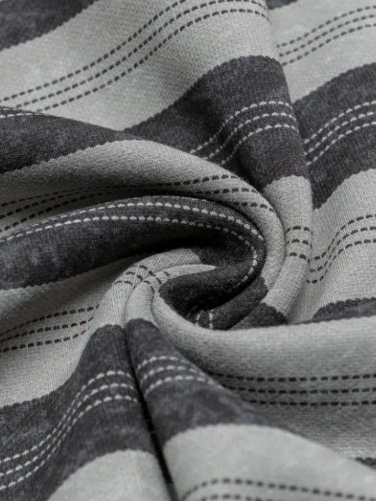 STRIPED GRAY STREETWEAR SWEATSHIRT FOR EVERYDAY WEAR