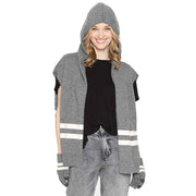 Striped Knit Hoodie Top