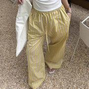 STRIPED PANTS SUMMER STRIPES WITH ADJUSTABLE DRAWSTRING WAIST