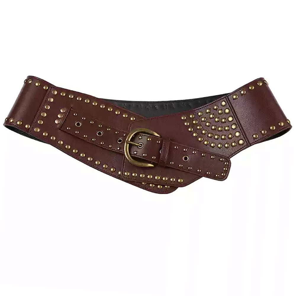 STUDDED BELT GOTHIC BUCKLE VEGAN LEATHER ALTERNATIVE FASHION