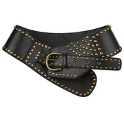 STUDDED BELT GOTHIC BUCKLE VEGAN LEATHER ALTERNATIVE FASHION