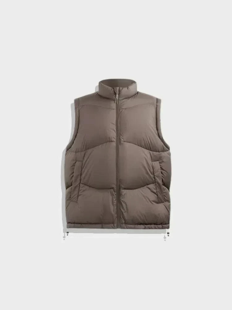 BROWN PADDED VEST FOR COMFORTABLE STYLE, WEARS SIZE AVAILABLE