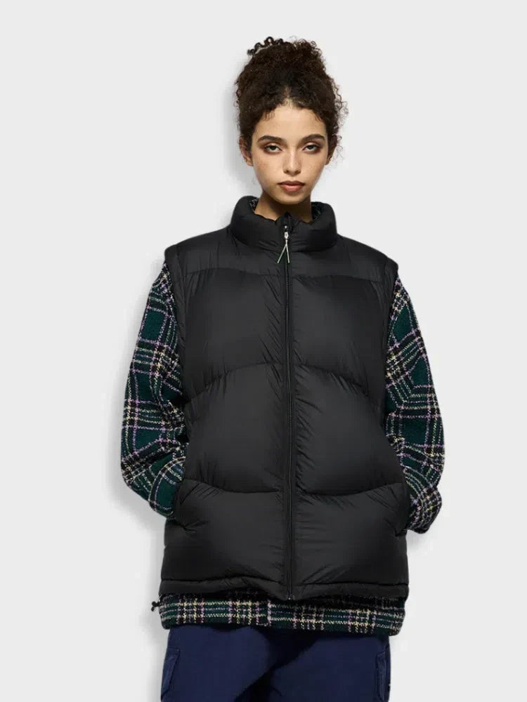 BROWN PADDED VEST FOR COMFORTABLE STYLE, WEARS SIZE AVAILABLE