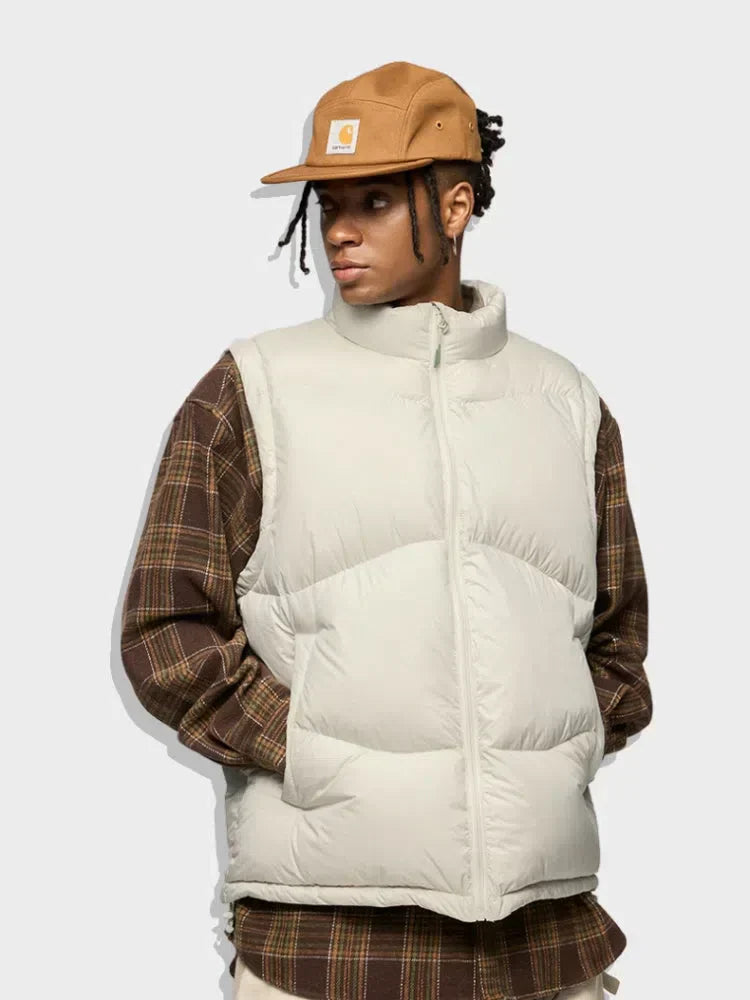 BROWN PADDED VEST FOR COMFORTABLE STYLE, WEARS SIZE AVAILABLE