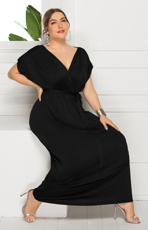Stylish Maternity Solid Knit Everyday Dress for Spring-Summer - Black / M