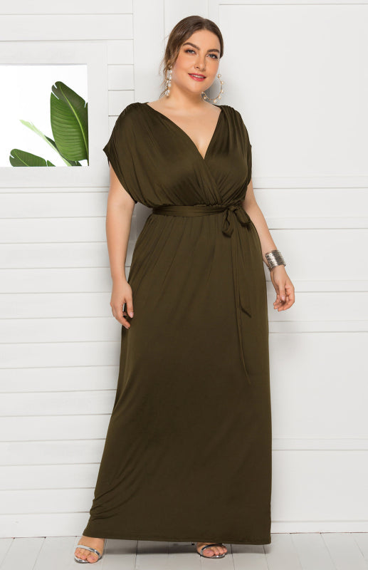 Stylish Maternity Solid Knit Everyday Dress for Spring-Summer - Green / M