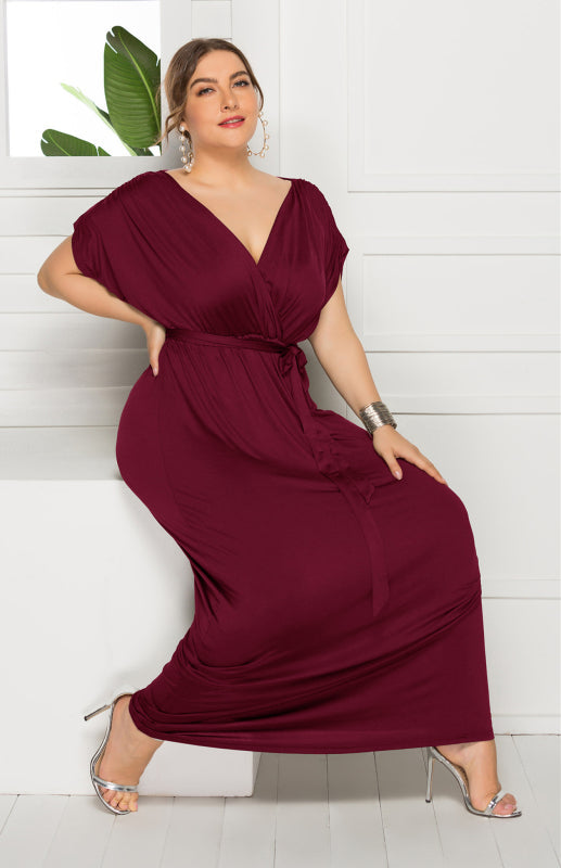 Stylish Maternity Solid Knit Everyday Dress for Spring-Summer - Wine Red / M