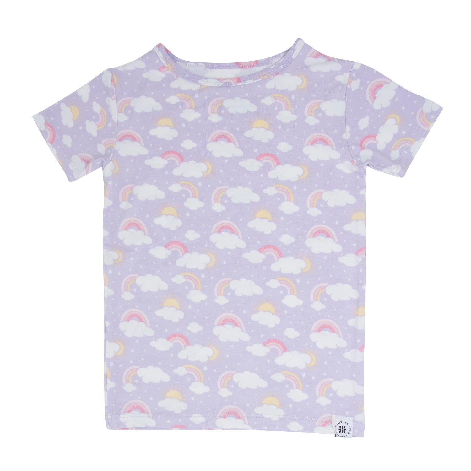 Lavender Rainbows and Clouds Summer Pajama Set