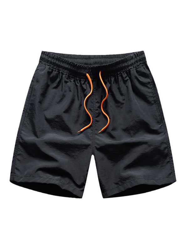 Summer quick-drying shorts men’s quarter pants loose beach pants - Black / S