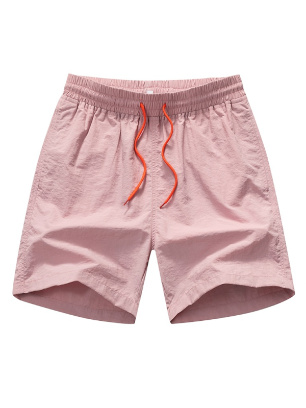 Summer quick-drying shorts men’s quarter pants loose beach pants - Pink / S