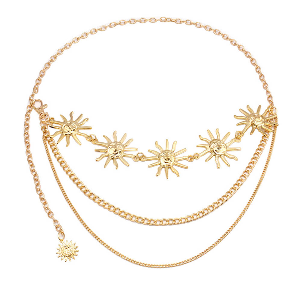 SUNBURST CHAIN BELT CELESTIAL LAYERS BELT