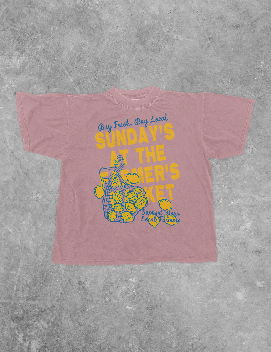 Underground Original Design: Sunday's at the Farmer's Market Boxy Cotton T-Shirt