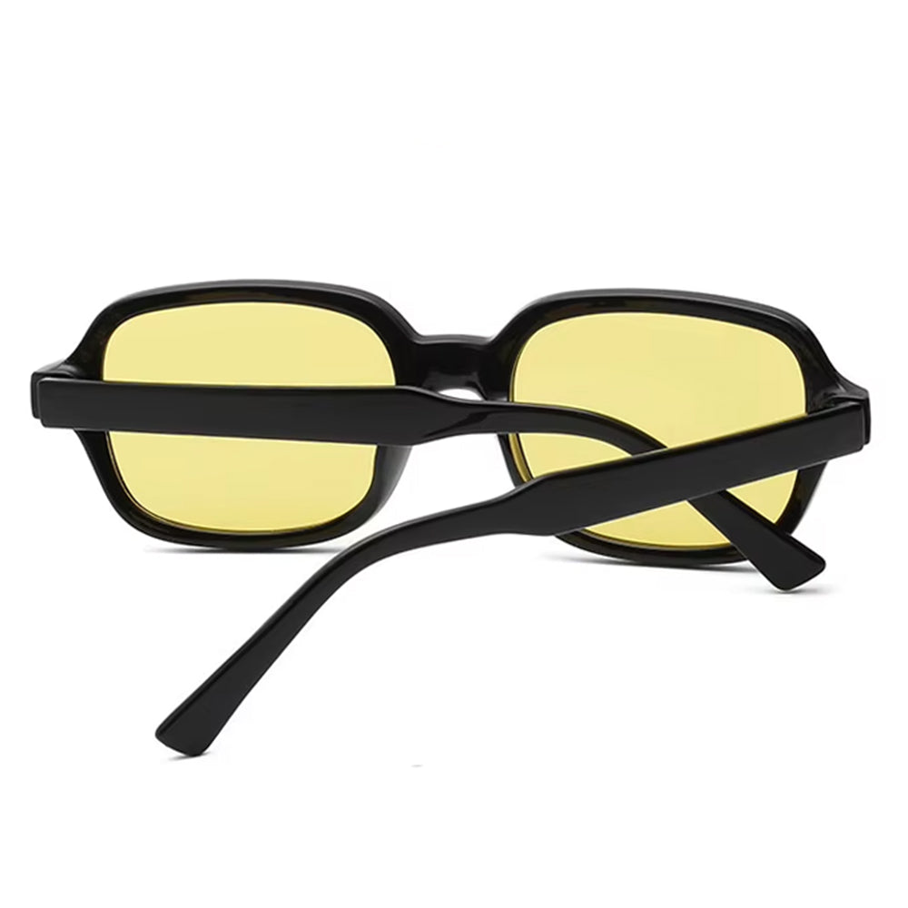 SUNGLASSES: CRIME TIME YELLOW SQUARE BLACK FRAMES