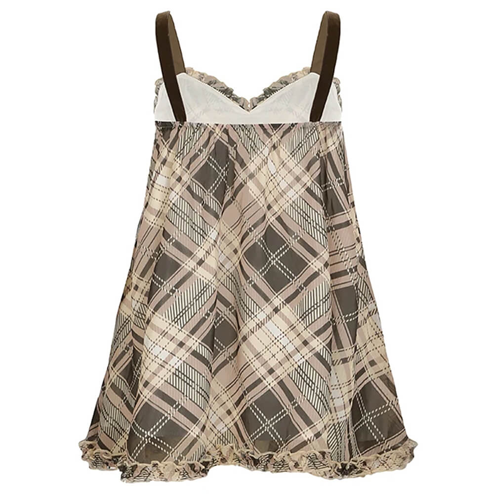 SUNSET DREAMS PLAID BABYDOLL DRESS