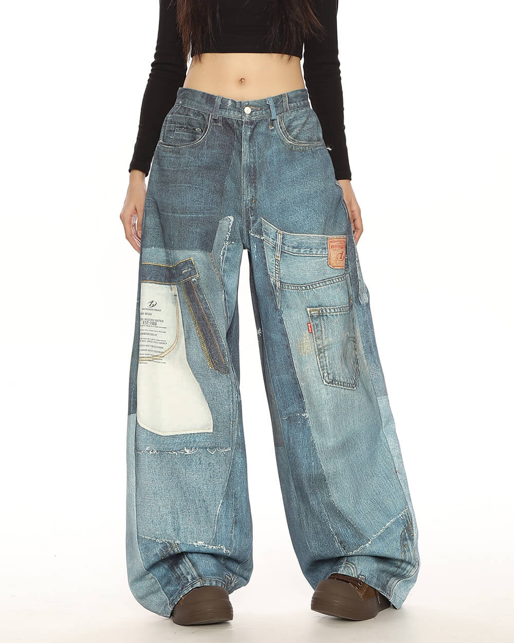 SURREAL LAYERED DENIM OVERSIZED JEAN FOR STYLISH WEARABILITY