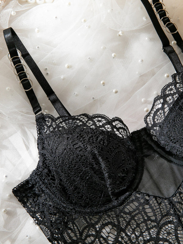 Suspender Sexy Lace Hollow Body Shaping Bodysuit