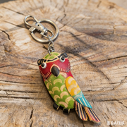 Top-Grain Leather Owl Keychain