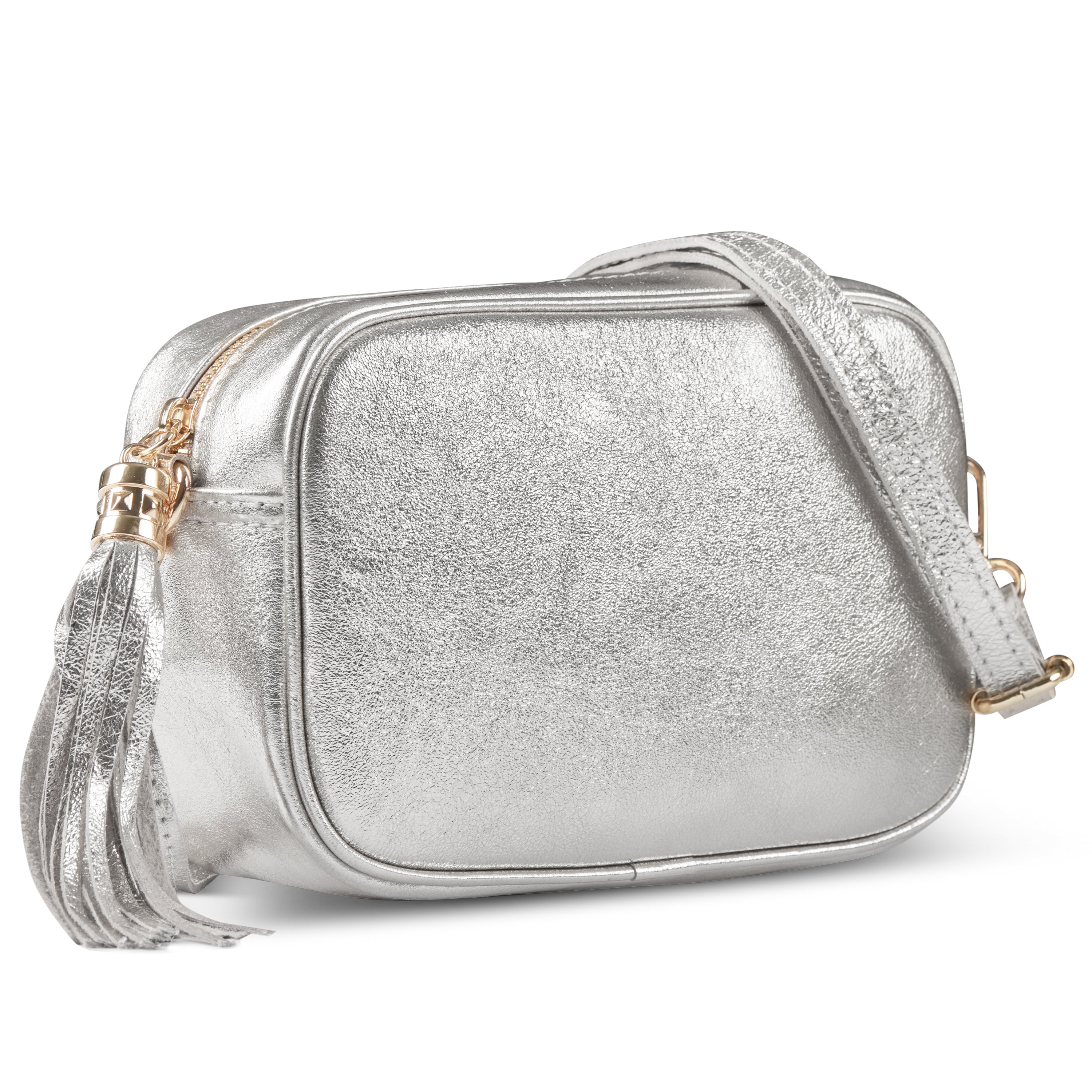 Italian Genuine Metallic Suede Crossbody Bag | Gubbio